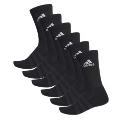 CALCETINES ADIDAS CUSH CRW PACK 6PP NEGROS