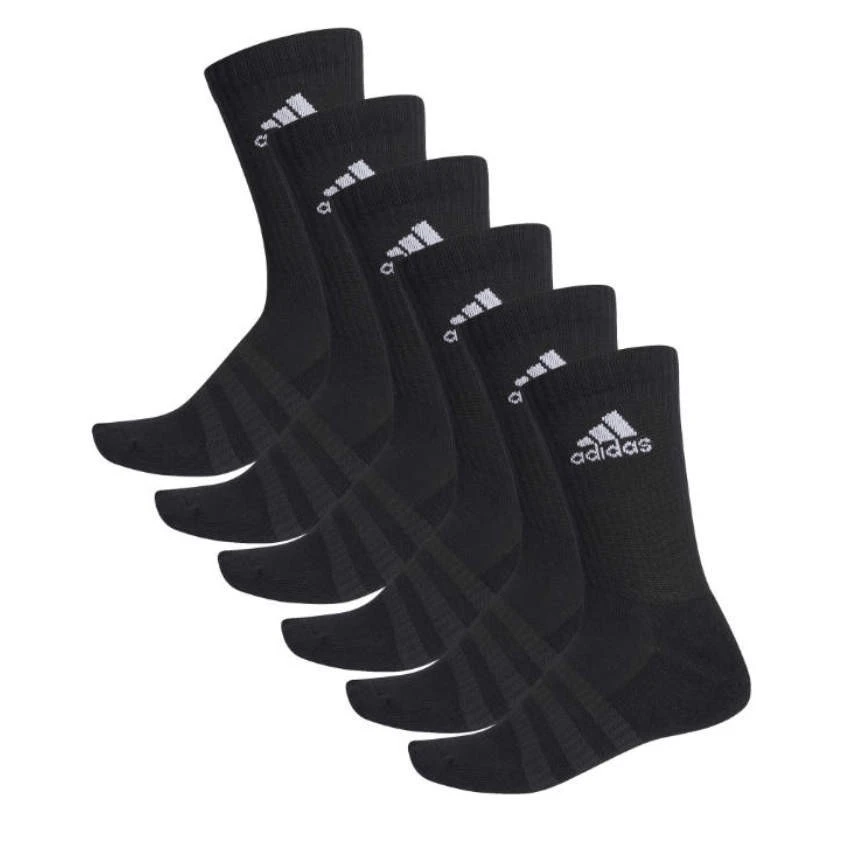CALCETINES ADIDAS CUSH CRW PACK 6PP NEGROS 1 CALCETINES ADIDAS CUSH CRW PACK 6PP NEGROS