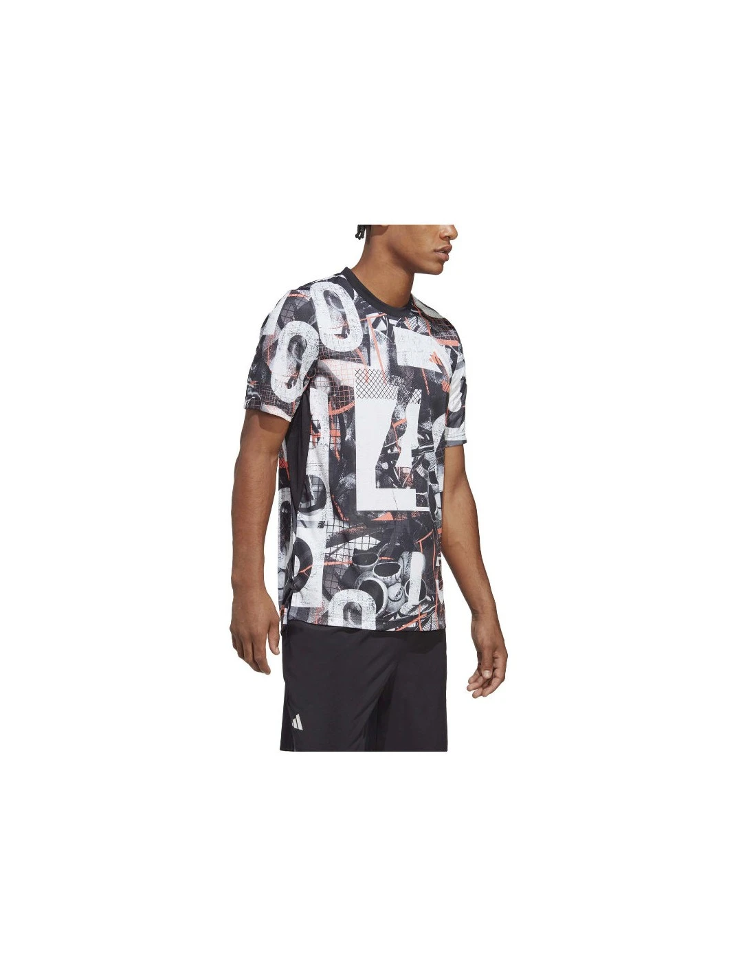 CAMISETA ADIDAS CLUB GRAPH WH/BK/CORAL 3 CAMISETA ADIDAS CLUB GRAPH WH/BK/CORAL - Imagen 3