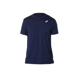 CAMISETA ASICS MEN COURT STRIPE SS TOP MIDNIGHT