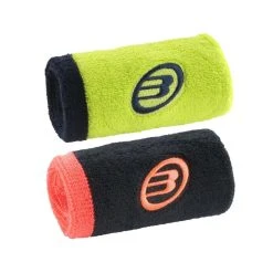 MUÑEQUERAS BULLPADEL BPMU223 FW NEGRO/AMARILLO FLUOR