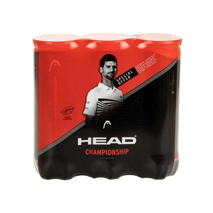 PACK TRIBOTE PELOTA TENIS HEAD CHAMPIONSHIP NOVAK B3 1 PACK TRIBOTE PELOTA TENIS HEAD CHAMPIONSHIP NOVAK B3